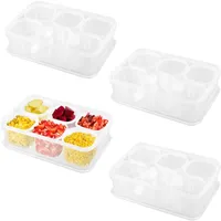 KEGAJEGA 4 Stück Gefrierdosen Set mit 24 Kleinen Boxen Vorratsdosen Set mit Skala Deckel Luftdicht Gefrierdosen Klein zum Verpacken Verschiedener Suppen Fleisch Gemüse Obst