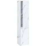 Mendler HWC-L86 Badschrank 160 x 33 cm Marmor-Optik Weiß Melamin