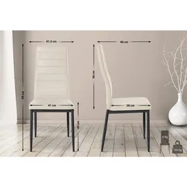 CLP Esszimmerstuhl Mayfair Kunstleder creme