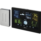 EMOS - Funk-Wetterstation mit Außensensor - Touchscreen-Farbdisplay, Thermometer, Hygrometer, Barometer, Wettervorhersage - DCF Funkuhr - 13 Funktionen - inkl. Netzteil, Wand-/Tischhalterung