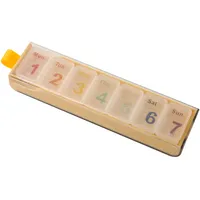 Pillendose 7 tage klein,Pillenbox,Medikamenten Organizer,Wöchentliche Medizinbox, Aufbewahrungsbox für kleine Gegenstände, doppellagiger Schutz, bessere Feuchtigkeits- und Staubvermeidung. (1 Gelb)