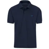 TRIGEMA Poloshirt "TRIGEMA Poloshirt DELUXE Piqué", Jungen, Gr. 128, blau (navy), Piqué, 100% Baumwolle, Basic, lang, ohne Ausschnitt, Shirts