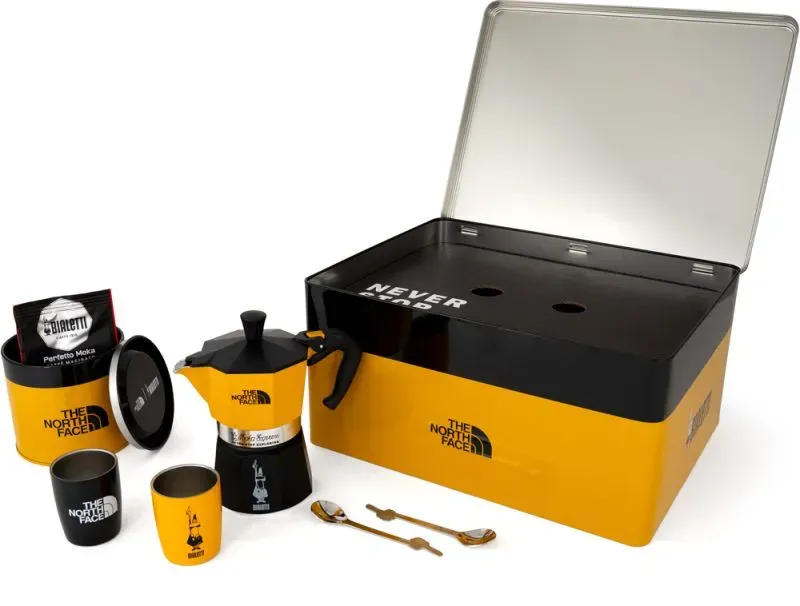 Bialetti The North Face Bialetti Kaffee-Set - Perfekt für Camping & Reisen 7-tei...