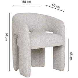 House Nordic Sessel MONROE, Beige - Stoffbezug