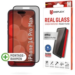 DISPLEX Privacy Panzerglas (10H) für Apple iPhone 14 Pro Max, Eco-Montagerahmen, Privacy Filter