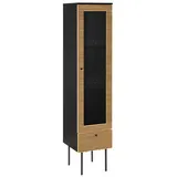 SalesFever Vitrine Torsby 40 x 43 x 179 cm Beige/Schwarz