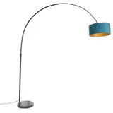 QAZQA Bogenleuchte 50 cm Blau/Schwarz