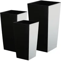 Kadax Glatt Blumentopf Set, Blumenkübel aus Kunststoff, 25+30+35 cm,