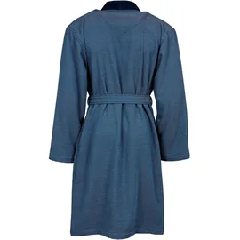 Bugatti Herrenbademantel BUGATTI "Francesco, ideal für Sauna & Spa, Hotelbademantel, Morgenmantel" Gr. L, blau (marine blau), L:115cm, Webvelours, Hausmäntel, Kimonomantel