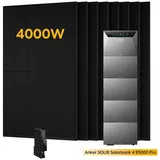 Anker Balkonkraftwerk 4000W Anker SOLIX Solarbank 4 E5000 Pro All-in-One Stromspeicher, (Optional: 1-5 × Anker BP5000 Erweiterungsakku, inkl. Anker Smart Meter Gen 2 und 8x Sunpro 500W Solarmodule), PV Speicher mit Notstromfunktion