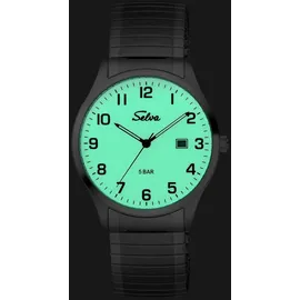 Selva SELVA Quarz-Armbanduhr mit Zugband bicolor, Zifferblatt weiß Ø 39mm