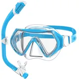 Findway Taucherbrille Kinder,Schwimmbrille Kinder Schnorchelmaske für Jungen Mädchen Jugendliche,Tauchmaske mit Nasenabdeckung 180°Panorama HD Anti Nebel Anti-Leck Taucherbrille für Kinder 4-16 Jahre