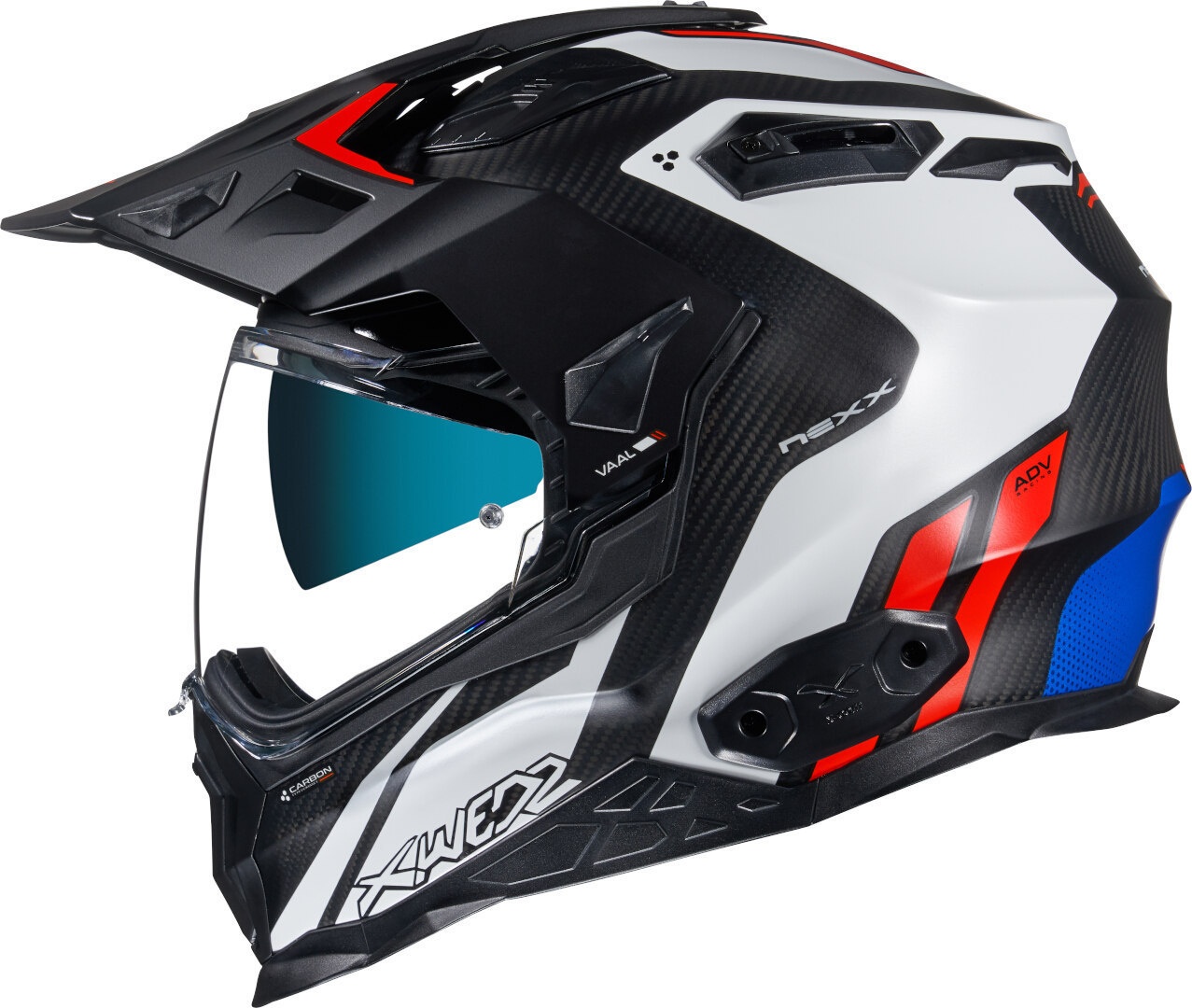 Nexx X.Wed 2 Vaal Carbon Helm, zwart-rood-blauw, XS