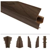 Lemal Sockelleiste, PVC Fußleisten 60x26mm mit Kabelkanal - (Endkappe links) Fußleiste Scheuerleiste Laminat