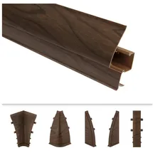 Lemal Sockelleiste, PVC Fußleisten 60x26mm mit Kabelkanal - (Endkappe links) Fußleiste Scheuerleiste Laminat