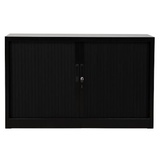 PROREGAL® Rollladenschrank Rollladenschrank Weasel, 2 Ordernhöhen, HxBxT 75x120x46cm, Schwarz schwarz