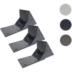 3er-Set Dachsparrenadapter f√or Kassetten-Markise T124, Dachsparren Halterung Adapter ~ anthrazit