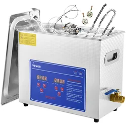VEVOR Ultraschallreiniger Ultraschall Reiniger 6L Ultraschallreiniger Ultraschallreinigungsgerät Edelstahl mit digitaler Anzeige für Schmuck