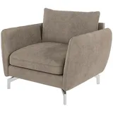 S-Style Sessel Benita Mikrofaser 75 x 85 x 90 cm Beige mit Wellenfederung