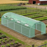 Wolketon Gewächshaus, Tomatenhaus Mit Tür 8 Fenster, 300x800x200 Cm, Grün