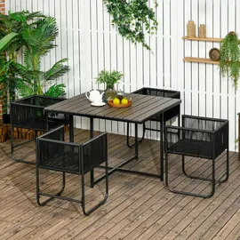 Outsunny Polyrattan Set 5-tlg. Grau