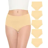 TANSTC Unterhosen Damen Baumwolle Unterwäsche Frauen Slip Große Größen Damen-Unterhosen High Waist Damenunterwäsche Taillenslip, Hautfarbe 5er Pack 4XL - 4XL