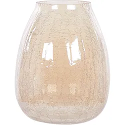 Blumenvase LIKOPORIA Glas 22 cm Helles Beige