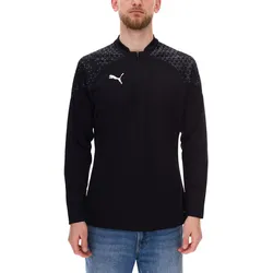 PUMA teamCup Herren Troyer-Pullover mit DryCell-Technologie Trainings-Shirt grafischem Design Sport-Shirt Fitness-Pullover Sport-Ausrüstung 657982 03 Schwarz - S
