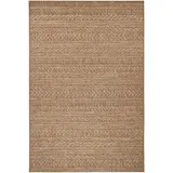 NORTHRUGS In- und Outdoor Teppich Granado 120x170 cm – Flachgewebe Sisal-Look Skandi-Design Wetterfest für Balkon Terrasse Wintergarten Küche Badteppich Wohnzimmerteppich Wasserfest in Beige Braun