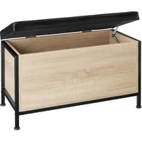 Tectake tectake® Sitztruhe, Industrial Style, gepolstert, Kunstlederbezug
