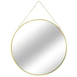 Mojawo Ø Runder Wandspiegel Gold mit Kette Ø30cm-M56867