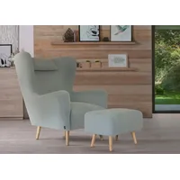 Home Affaire Ohrensessel Telford Polyester 77 x 106 x 92 cm mint mit Hocker
