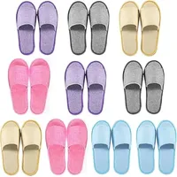 Counius 10Pcs Hotelslipper,Gästehausschuhe,Hausschuhe Gäste Gästepantoffeln,Gästehausschuhe Set Einweg Hausschuhe Set für Frauen und Männer - Large