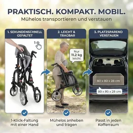 foreversenior 2 in 1 Rollator mit Federung grau/schwarz