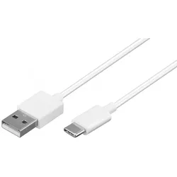 USB-C 2.0 Sync- & Ladekabel A-Stecker  C-Stecker weiß - Länge: 0,50m