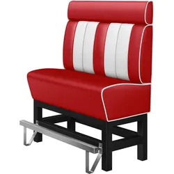 Diner Hochbank | Rot | B:H 120 x 158 cm | Gestreift | Leder | American Diner Möbel, American Hochbank, Thekenbank