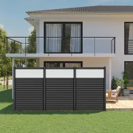 staket pro Anbauzaun Rhombus Mini 124 x 180 cm Grau/Aluminium