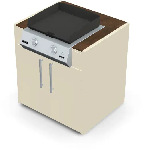 Brabura KC 80 Plancha Körper - Iron Corten / Perle Blanche / Silberner Griff