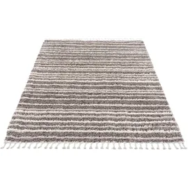 Carpet City Pulpy 520 Fransenteppich 160 x 230 cm Grau