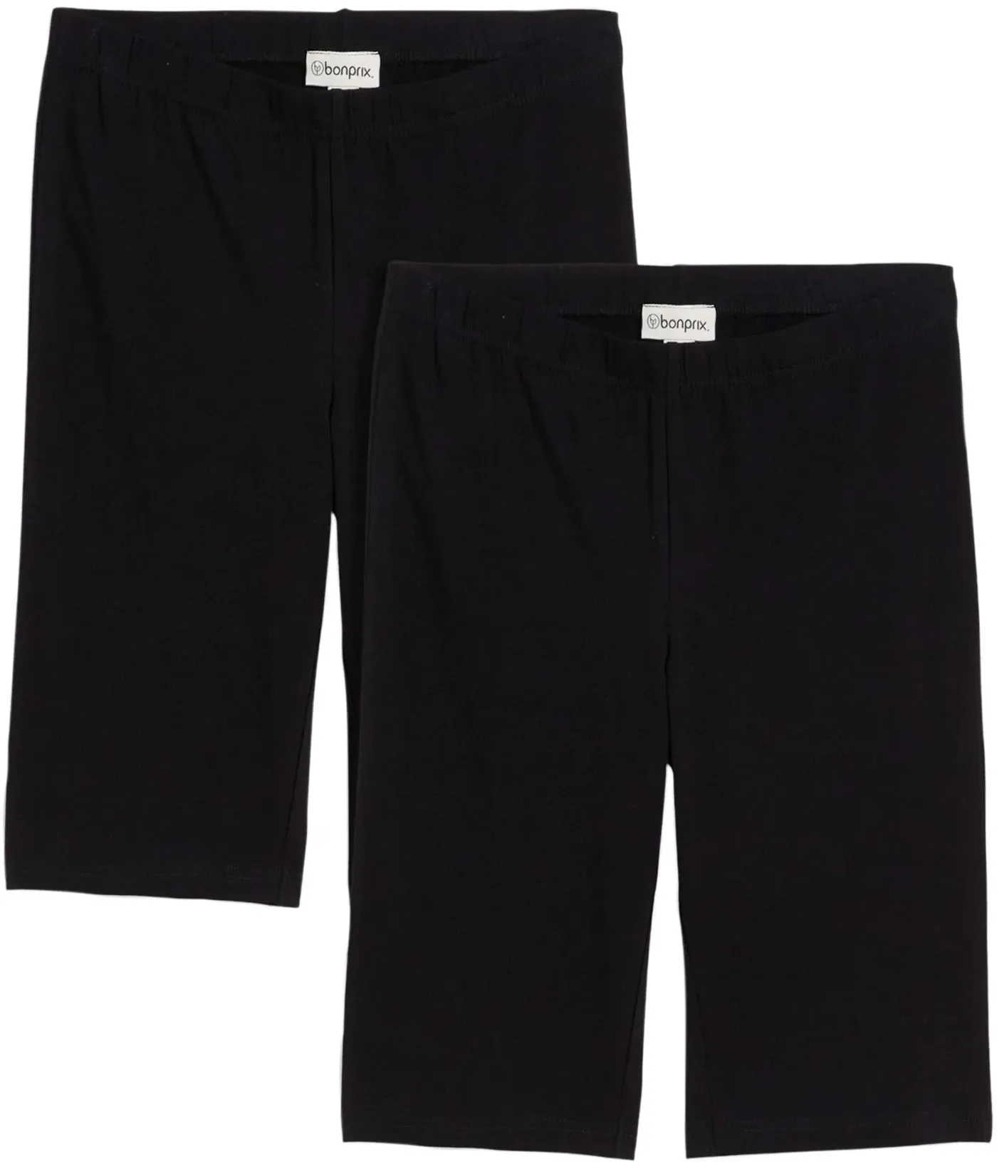 Radlerhose BONPRIX, Damen, Gr. 32/34 (XS), N-Gr, schwarz (schwarz, schwarz), Web, Obermaterial: 95% Baumwolle, 5% Elasthan, unifarben, skinny fit knielang, Hosen Radlerhose, aus Baumwolle und Elasthan, elastischer Gummibund, knielang