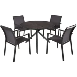 Garden Pleasure 5tlg. Garten Tischgruppe Sitzgruppe Tisch Stuhl Möbel Aluminium
