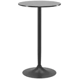 Homcom Bartisch Stehtisch Esstisch Runder Tresentisch, für Wohnzimmer, Esszimmer, Stahl, Schwarz, Ø60 x 102 cm