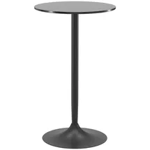 Homcom Bartisch Stehtisch Esstisch Runder Tresentisch, für Wohnzimmer, Esszimmer, Stahl, Schwarz, Ø60 x 102 cm