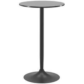 Homcom Bartisch Stehtisch Esstisch Runder Tresentisch, für Wohnzimmer, Esszimmer, Stahl, Schwarz, Ø60 x 102 cm