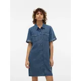Vero Moda Jeanskleid Kurzarm Blau 34