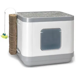 Karlie Katzentoilette Cube II Grau - 48x40x43 cm - Weiß