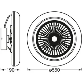 Osram SMART+ WiFi Ventilator mit LED Lampe Weiß