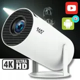 LED-Projektor 4K Smart TV 130 Android, Wifi, Bluetooth, Drehbar Projekor Mini Obrotowy 4K - Weiß