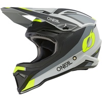 O'Neal 1SRS Stream Motocross Helm, schwarz-grau-gelb, Größe L