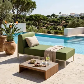 Oviala Chaiselongue Gartenmöbel khakigrün